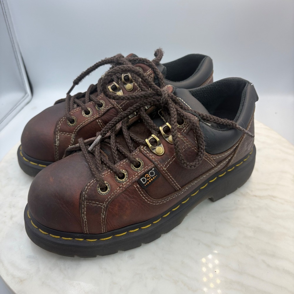 Dr. Martens Industrial D3O Work Shoes Womens 7 Brown Leather Non Slip Steel Toe